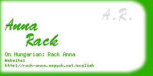 anna rack business card